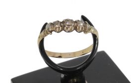 19e eeuwse roosdiamanten antieke 14k gouden dames ring