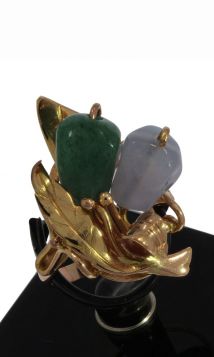 Edelsteen design bloem gouden vintage luxe ring