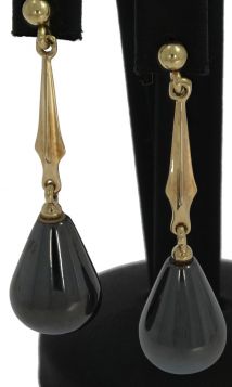 Hematiet 14 karaats gouden design oorbellen handgemaakt