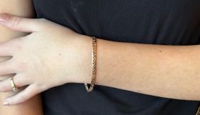 Design 14 karaats gouden unisex schakel armband 21cm