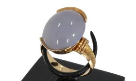 Jade lavenkleurige 14k gouden dames retro ring