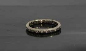 Platina antieke alliance ring met 22 diamanten