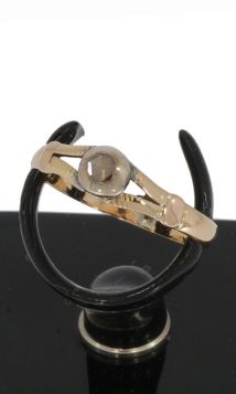 Roosdiamant antieke 14k gouden dames ring ca. 1900 zilver