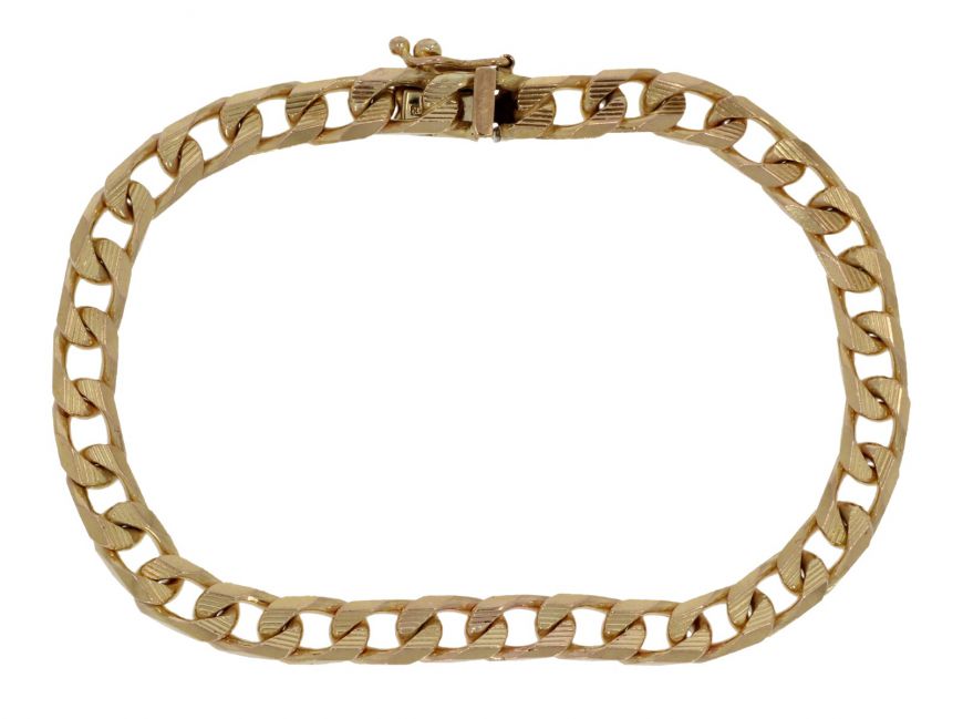 Mortal Blokkeren Gehuurd Massieve gouden heren Vintage schakel armband