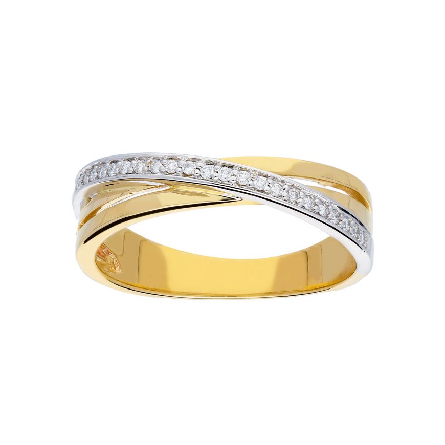 insluiten Onbevredigend Effectief Gouden ring - glanzend - diamant - 0.12ct.